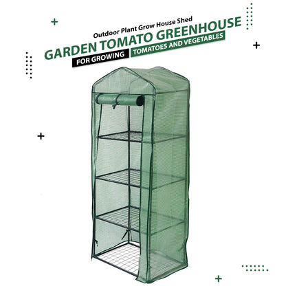 4 Tier Greenhouse, Small Plant Greenhouses,With Transparent Plastic PVC Cover, Indoor outdoor tent garden greenhouse