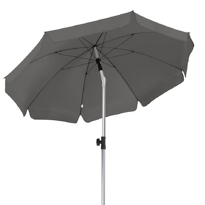 2 X 2m Parasol, Market Umbrella, Round Garden Umbrella, 8 Steel Braces, Base Not Included, Patio Umbrella for Garden, Balcony And Patio, Grey/ Beige/ Blue/ Orange