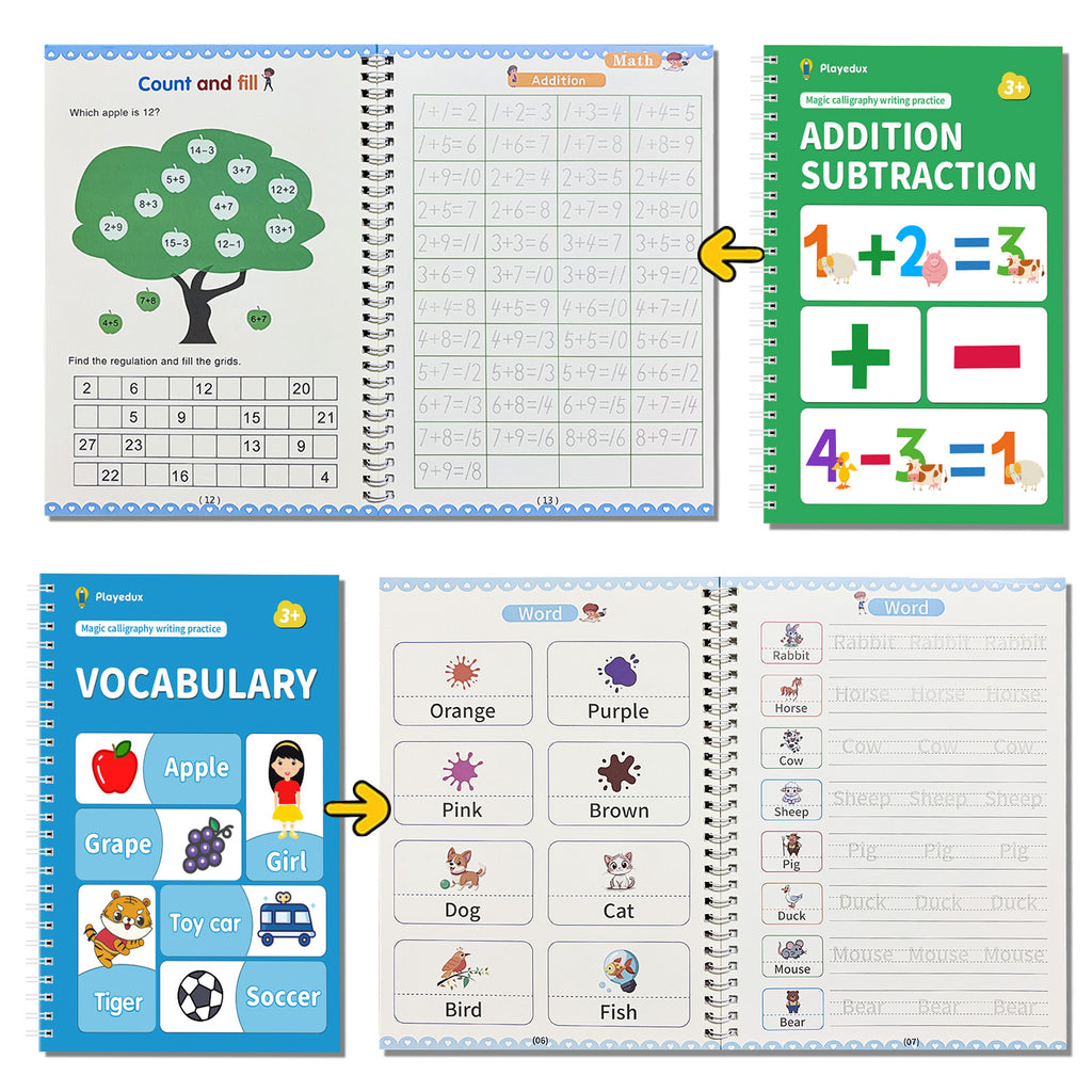 Educational Workbook Magic Practice Copybook Kids Reusable 3D with 5 Pack - product gallery image 14