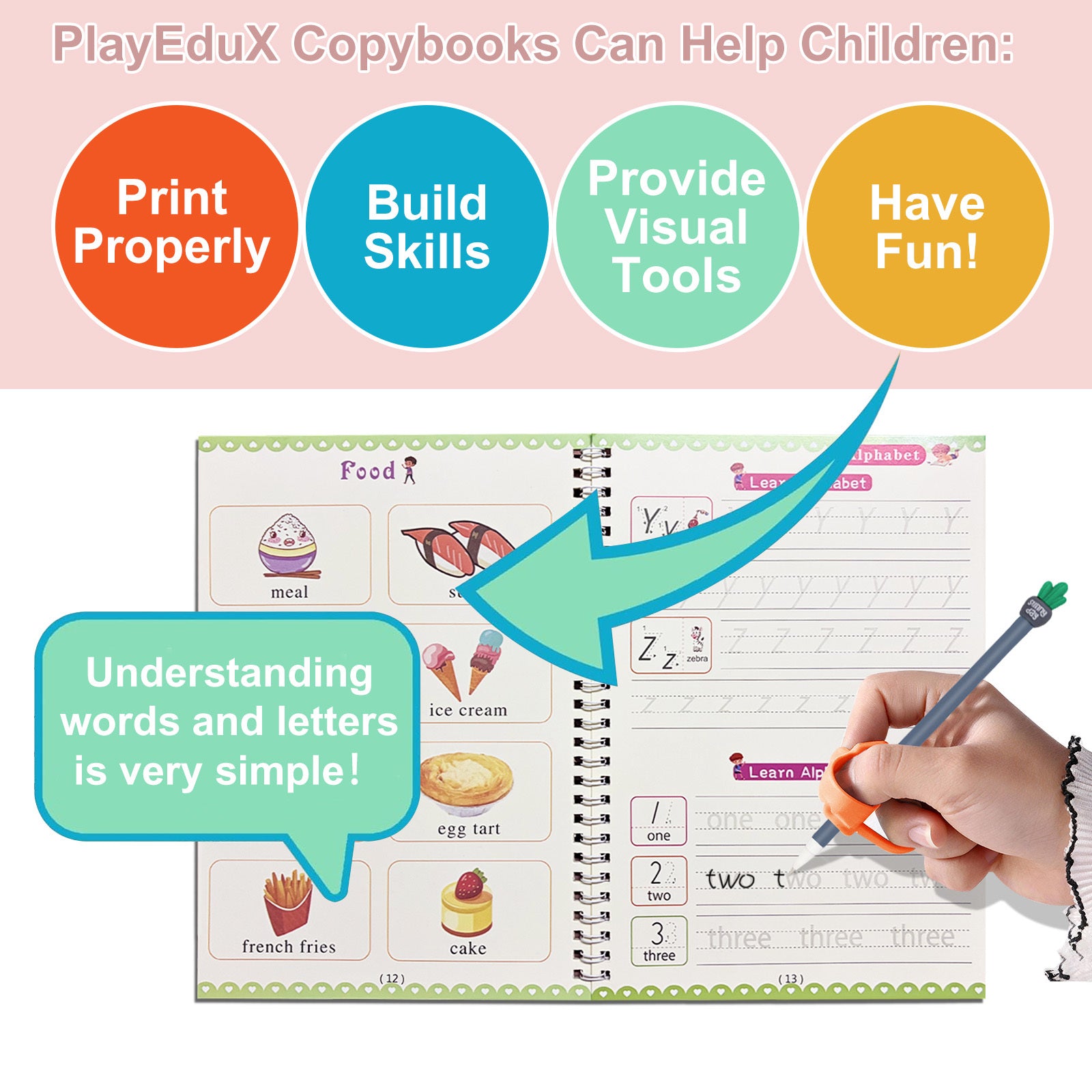 Educational Workbook Magic Practice Copybook Kids Reusable 3D with 5 Pack - product gallery image 5