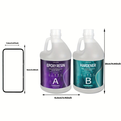 3.97L Premium Clear Epoxy Resin Kit Casting And Coating for River Table Tops, Art Casting Resin, Jewelry Projects, Tumbler Crafts, Molds, Art Painting, Easy Mix 1:1 Ratio 32