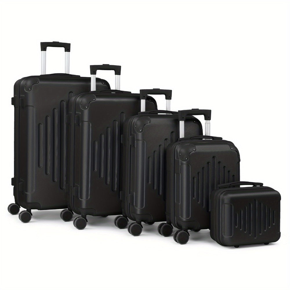 5-Piece Hard Shell Spinner Luggage Set for Family & Group Travel – 12 16 20 24 28 Inch Lightweight Suitcases with Carry-On | 5 Colours | Free UK Delivery