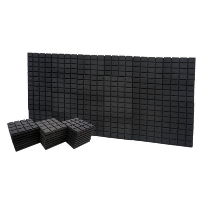 12 Black High-density Polyurethane Sound Insulation Foam Panels - Square Dust-free Sound Absorption Foam Panels, Suitable for KTV/recording Room/tympanum, Size 30 * 30 * 3cm