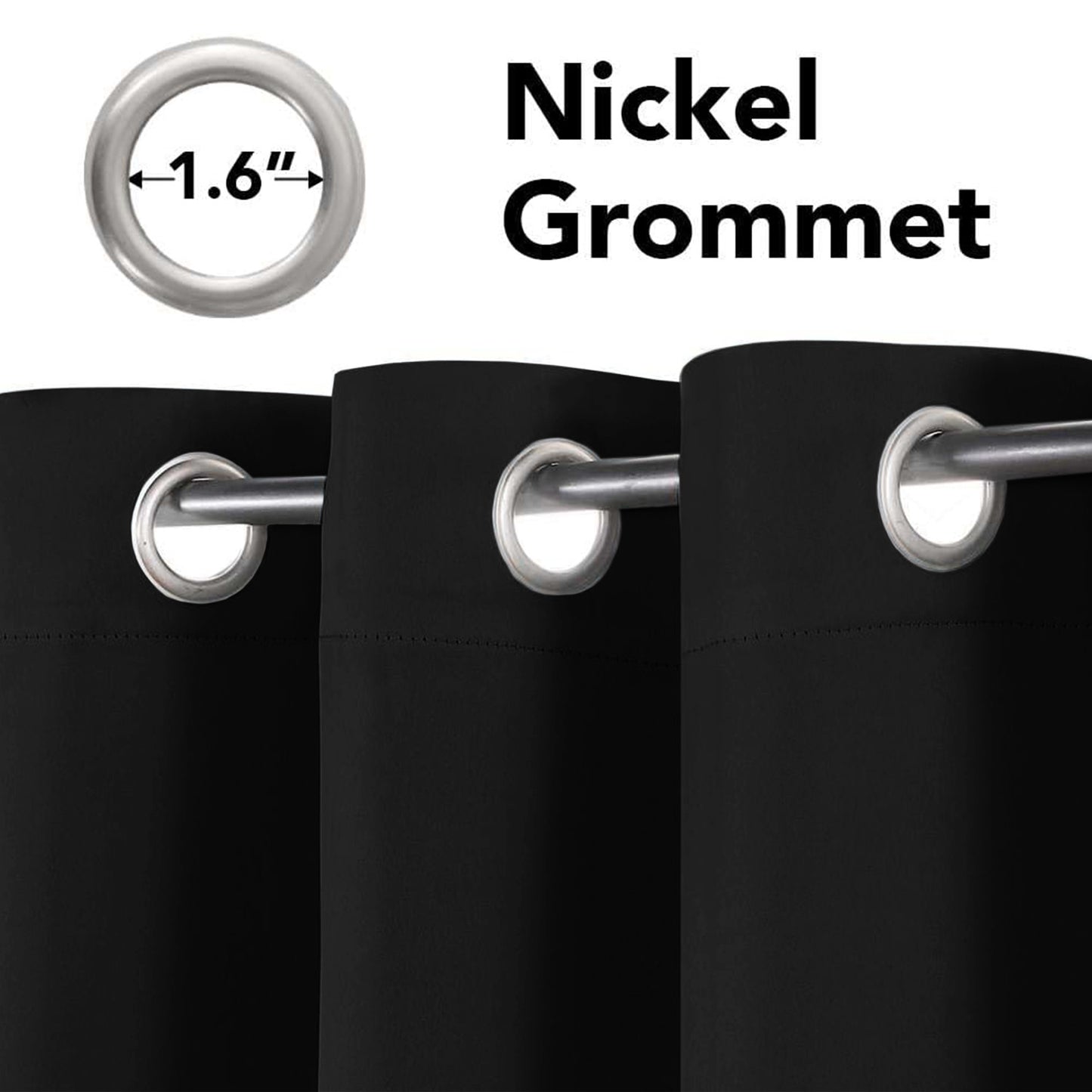 2pcs Full Blackout Curtains, 100% Polyester Fabric, Privacy Protected, Sound proof, Energy saving Grommet Top Curtains for Bedrooms, Living Room, Home Decor & Room Decor