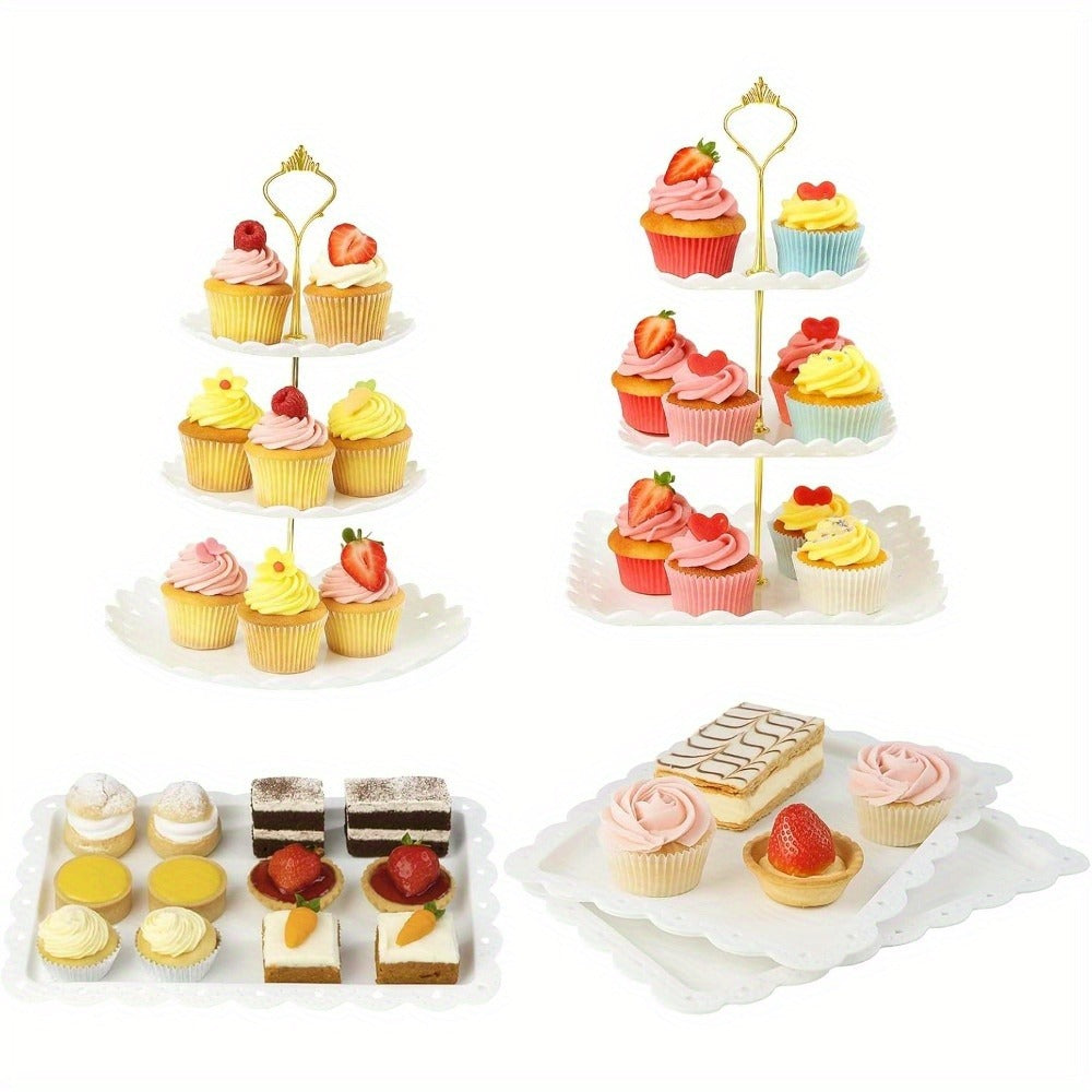 Cupcake Stand 2 & 3 Tier Cake Stand Appetiser Tray for Wedding Baby Shower Tea Party Birthday Celebration Dessert Display UK