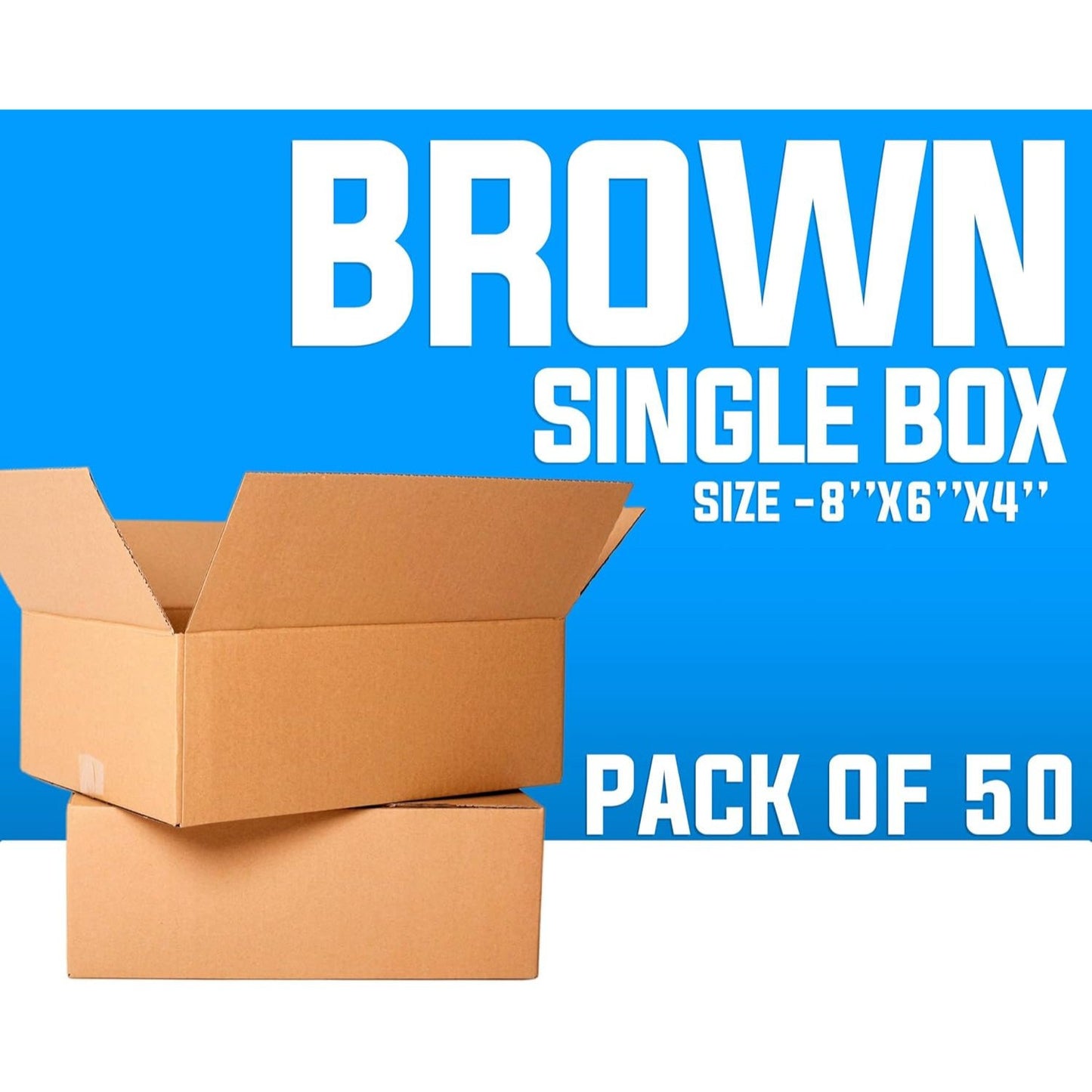 8x6x4" - Brown Single Wall Shipping Mailing Postal Parcel Easy to Assemble Cardboard Boxes