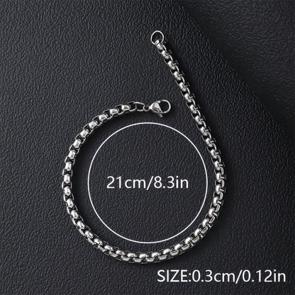 Hip Hop Style - Stainless Steel - Cuban Bracelets 12pcs - Perfect for Daily Wear & Gifts