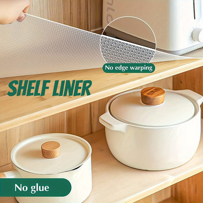 45X300Cm Large Roll EVA Transparent Anti Slip Drawer Mat, Kitchen And Bathroom Anti Oil And Anti Slip Mat, DIY Cutting Self-Adhesive Backing, Refrigerator Bookshelf Storage Mat, Furniture Protection Anti Scratch Mat, Easy to Clean And Washable, Versatile