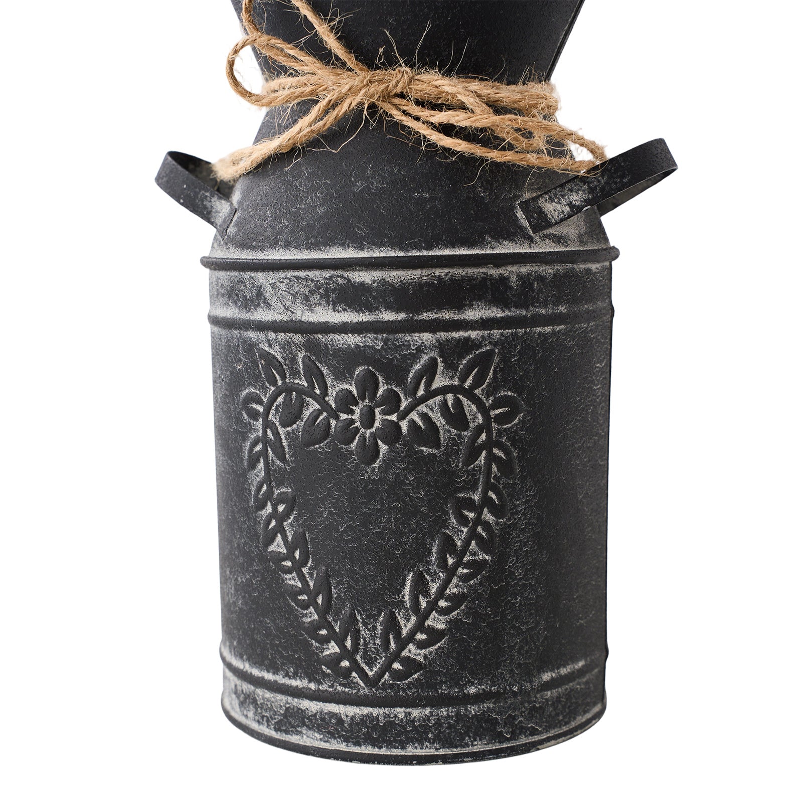 Rustic Metal Pitcher Vase with Heart Cut-Out Detail - construction detail 30