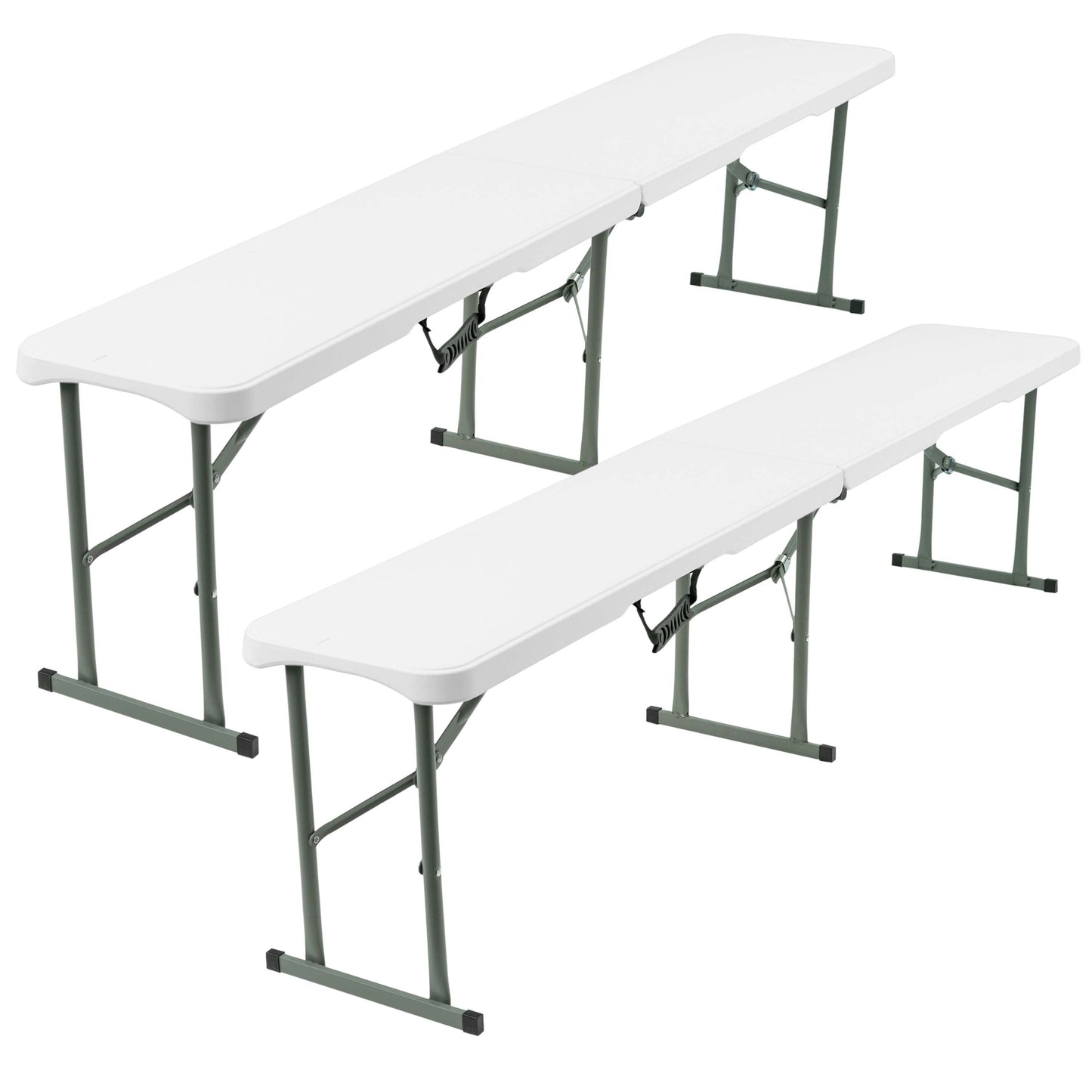 6FT Folding Bench - Portable White Folding Garden Bench for Indoor/Outdoor Use, Suitable for Dining, Picnics, BBQs, Camping, and Versatile Seating in Gardens, Patios, or Events
