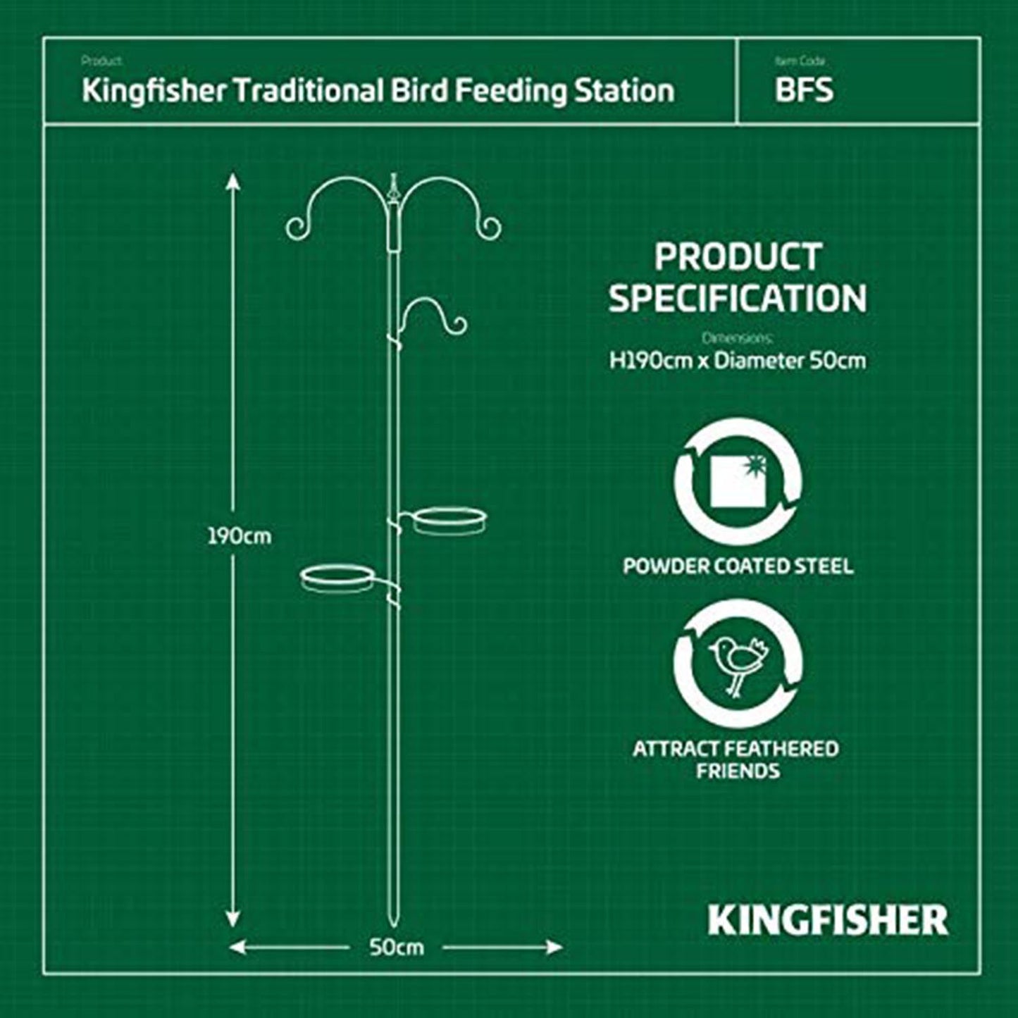 Bird Feeding Station with 3 Brackets | Includes Water & Mesh Dish | Stylish Garden Bird Feeder Stand