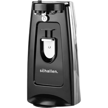 Schallen Electric Can Opener Automatic 3-in-1 Kitchen Appliance with Hands-Free Can Opening, Built-In Bottle Opener & Knife Sharpener | Electric Tin Opener for Easy Opening Cans, Jars, and Bottles | Hidden Power Cord Storage | Stainless Steel Durable Kitc
