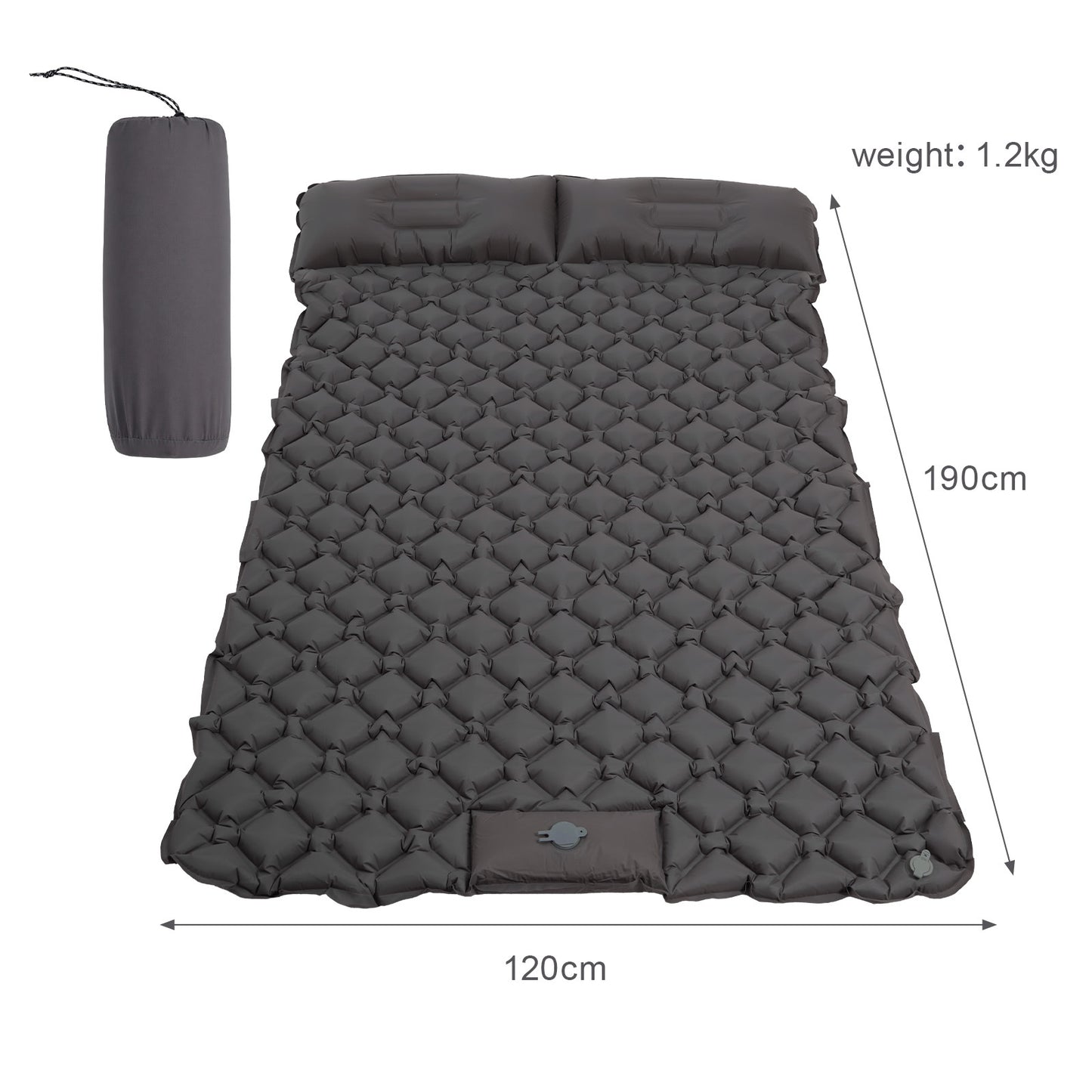 Camping Double Sleeping Pad - Ultra-Light Camping inflatable sleeping pad with Foot Pump, Compact Inflatable Portable Mat for Backpacking, Hiking, Car Travel, Beach, And Tent