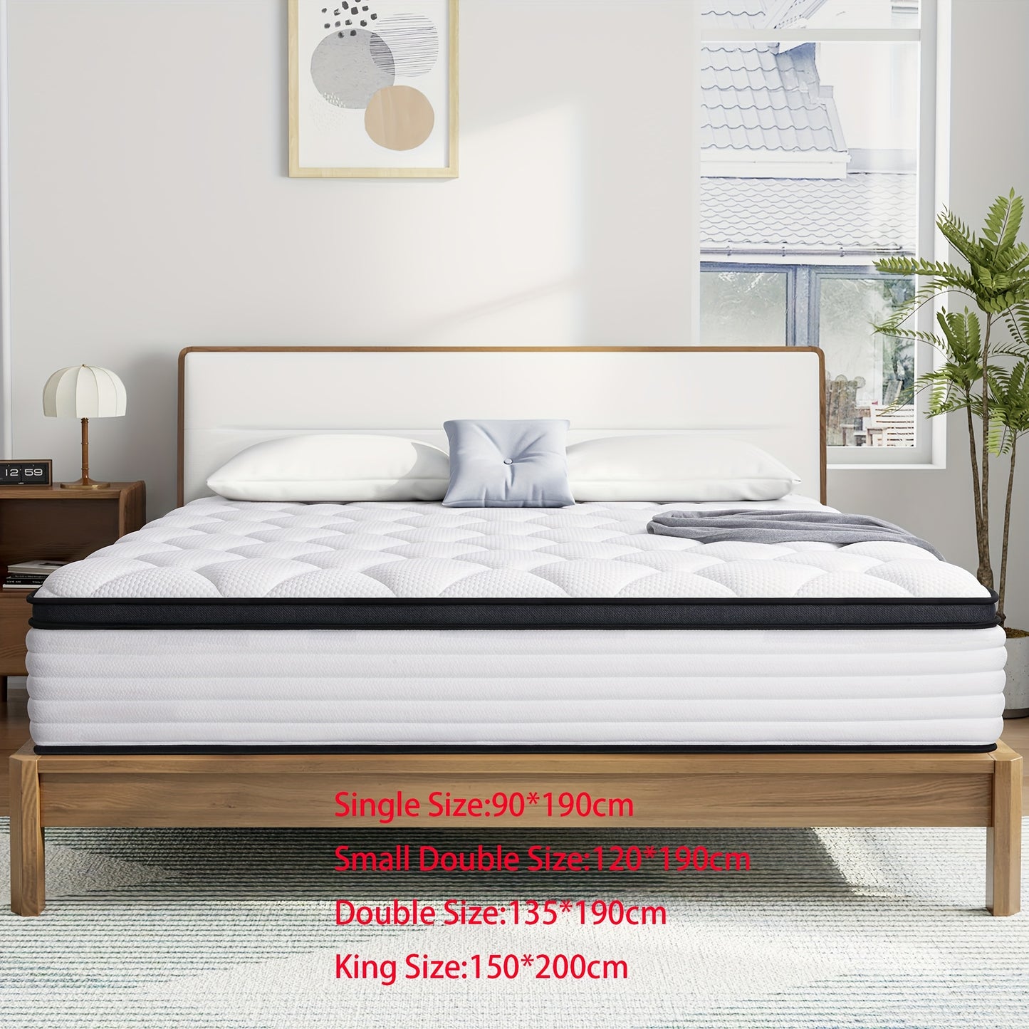 Memory Foam Hybrid Mattress with Pocket Springs – 22cm & 25cm, No-Noise Innerspring, Cooling Comfort, Mattress in a Box, Single, Small Double, Double & King