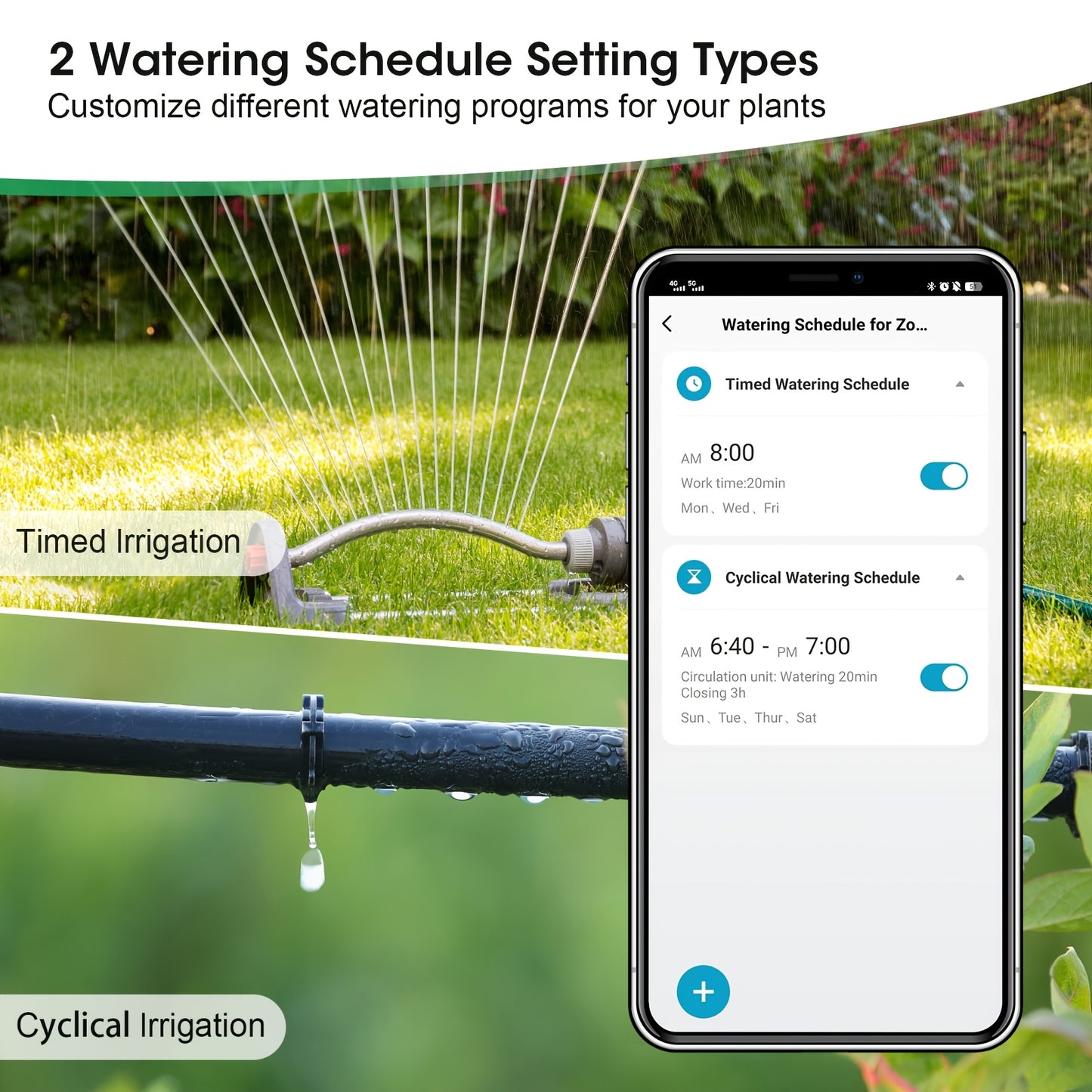 INSOMA Smart Wifi Watering Timer, with APP Control, Rain Delay, IP55, Sprinkler Timer for Lawn, Garden, Greenhouse, 3/4" Faucet