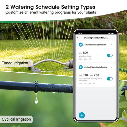 INSOMA Smart Wifi Watering Timer, with APP Control, Rain Delay, IP55, Sprinkler Timer for Lawn, Garden, Greenhouse, 3/4" Faucet