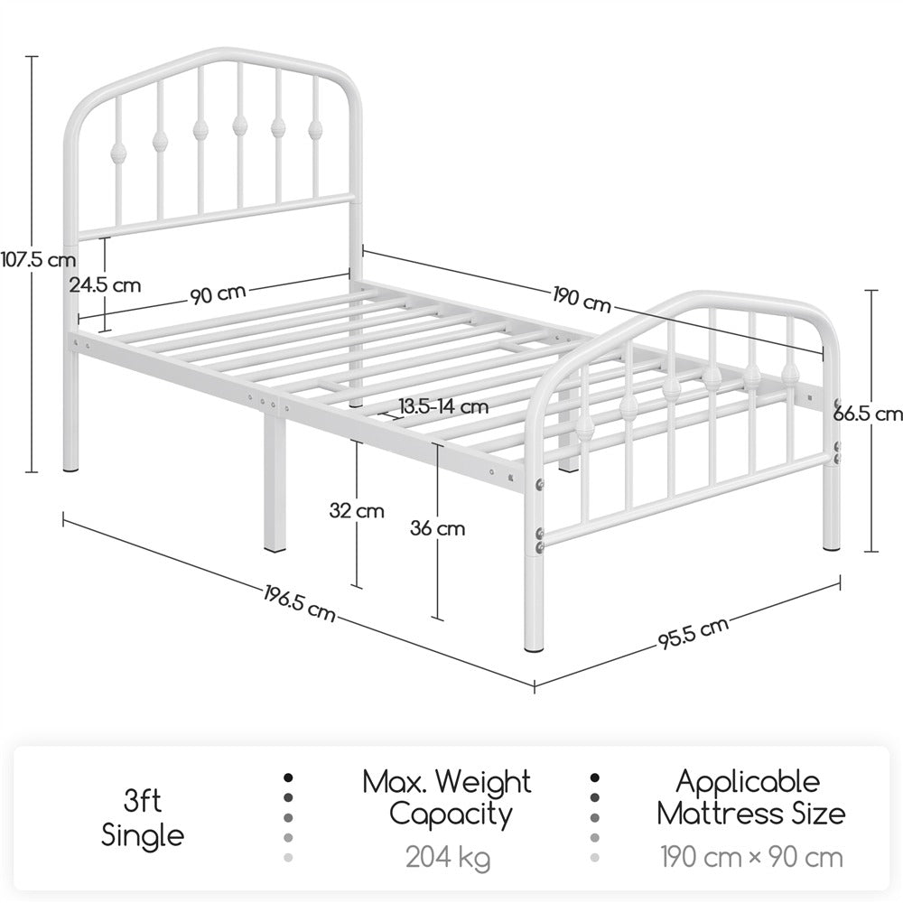 arched metal platform bed frame - construction detail 6