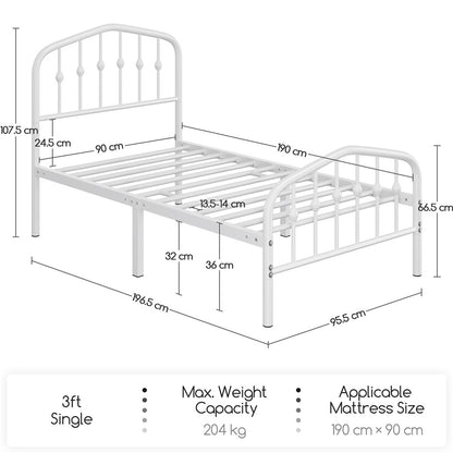 arched metal platform bed frame - construction detail 6