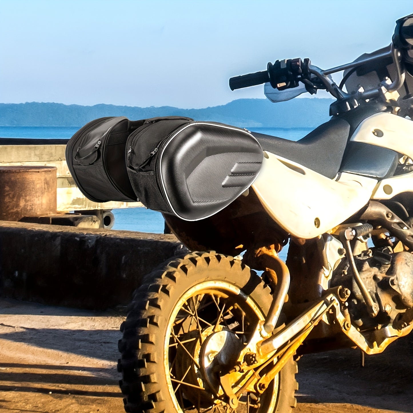Motorcycle Saddle Bag 36-58L Universal Motorcycle Panniers Side Bags Luggage Cover Expandable Capacity