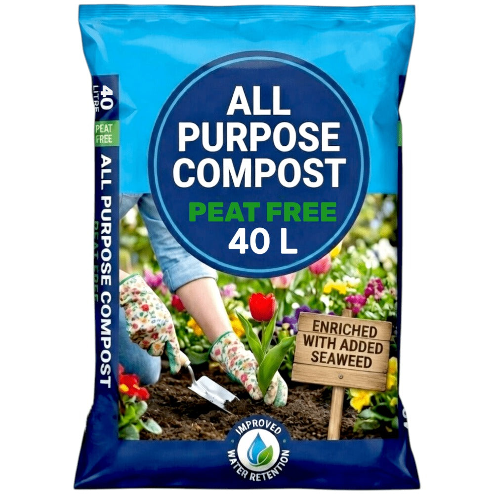 Peat Free Multi-Purpose Compost 40L 50L Bio Fibre Seaweed Mineral Mix for Potting Seed Starting Vegetables Flowers Outdoor Plants
