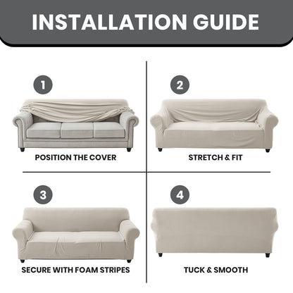 1pc Stretchable Spandex Elastic Sofa Cover – 1, 2, 3 Seater Polyester Spandex Furniture Protector, Anti-Slip Grip & Pet-Friendly, Machine Washable, Perfect for Living Room & Home Decoration