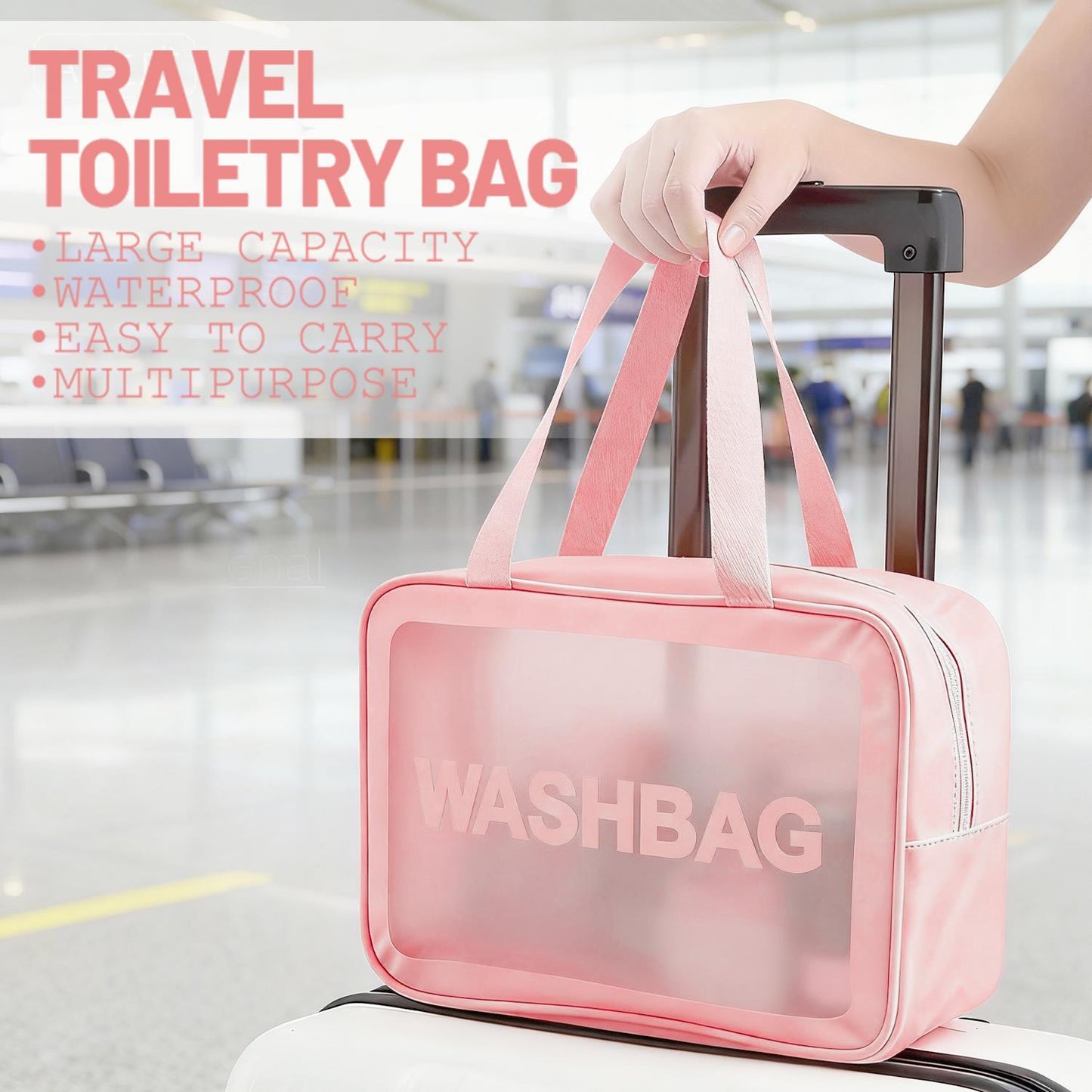 LIVHOME 4pcs Clear Toiletry Bags, Waterproof PVC Travel Makeup Bags, Transparent Wash Bags for Women and Girls, Multi-Sized Closet Organizer for Toiletries, Cosmetics, and Wardrobe Storage