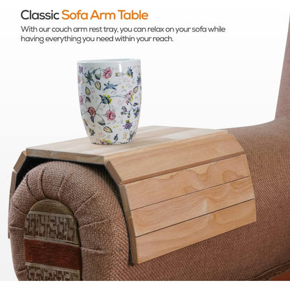 WINSOME Wooden Sofa Arm Tray Foldable Sofa Tray Couch Armrest Table Flexible Arm chair Tray Perfect for Drink Snacks, Magazine, and Remote