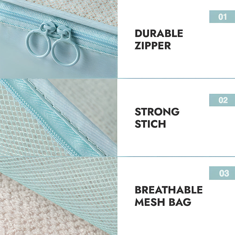 Packing Cubes Set of 7 for Suitcase – Travel Organiser Bags for Clothes, Shoes, Toiletries & Accessories, Oxford Fabric Luggage Sorting Pouches for Holiday & Business Travel in Grey, Pink, Blue & Beige