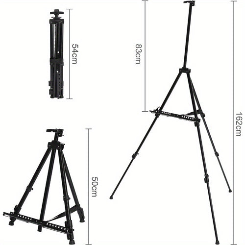Easel for Display, Adjustable Height 20" to 63" Tabletop & Floor Art Easel, Metal Tripod Artist Easels Stand for Painting Canvas, Wedding Signs with Carry Bag - Black
