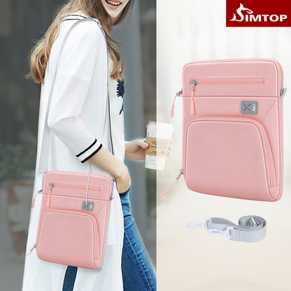 Tablet Sleeve Bag for Women, Pink, Lightweight Small Crossbody Bag with Shoulder Strap, Compatible with iPad 10th Gen 10.9", iPad 9th/8th/7th Gen 10.2", iPad Air 5th/4th Gen 10.9", Galaxy Tab A9+/A9 Plus 11", Fits 9-11 Inch Tablets, for School