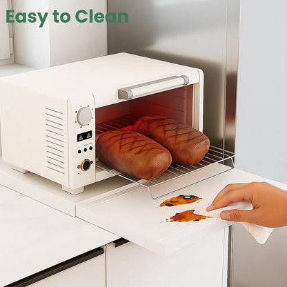 Countertop Microwave Oven Stand with Pull-Out Tray, Adjustable Metal Kitchen Rack Shelf, Extendable 39-62cm, Heavy Duty Storage for Ovens, Toasters & Appliances