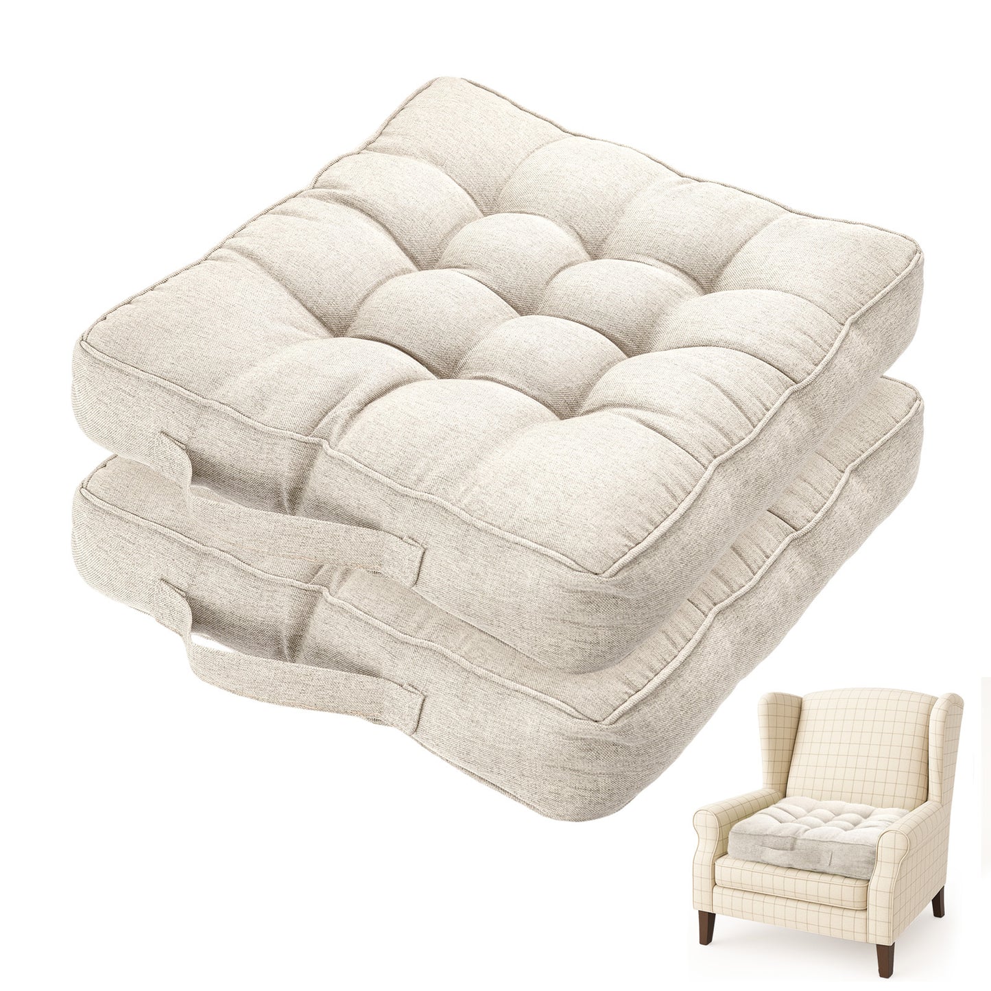 Chair Cushions Tufted Garden Kitchen Chair Cushion with Handle Strap Comfortable Chair Pads for Dining Room Kitchen