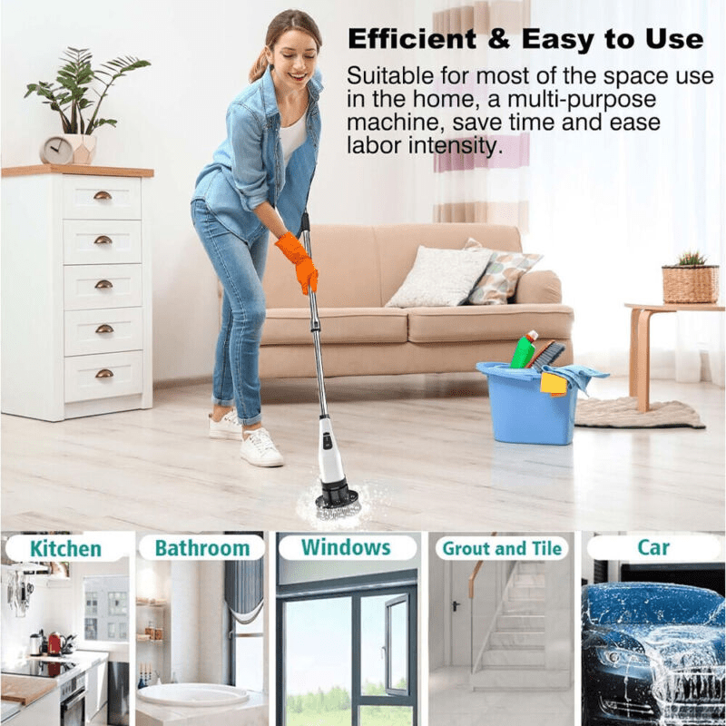 Electric Cleaning Brush with Rechargeable, Telescopic Handle - product gallery image 10