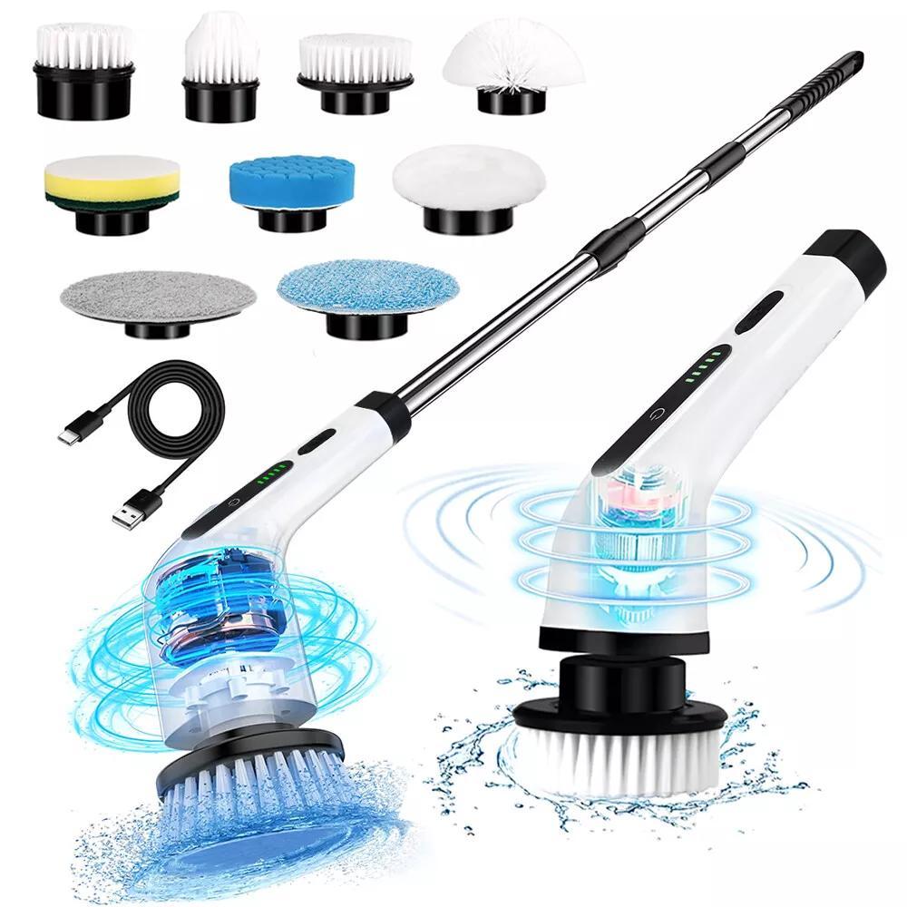 Electric Cleaning Brush with Rechargeable, Telescopic Handle - product gallery image 2