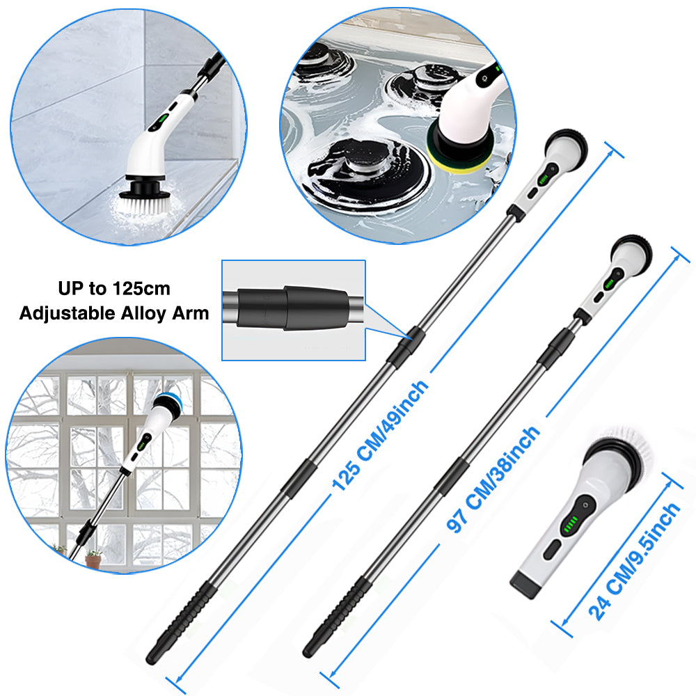 Electric Cleaning Brush with Rechargeable, Telescopic Handle - product gallery image 4