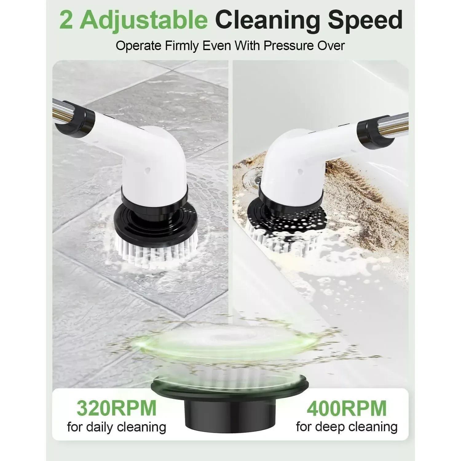 Electric Cleaning Brush with Rechargeable, Telescopic Handle - product gallery image 5