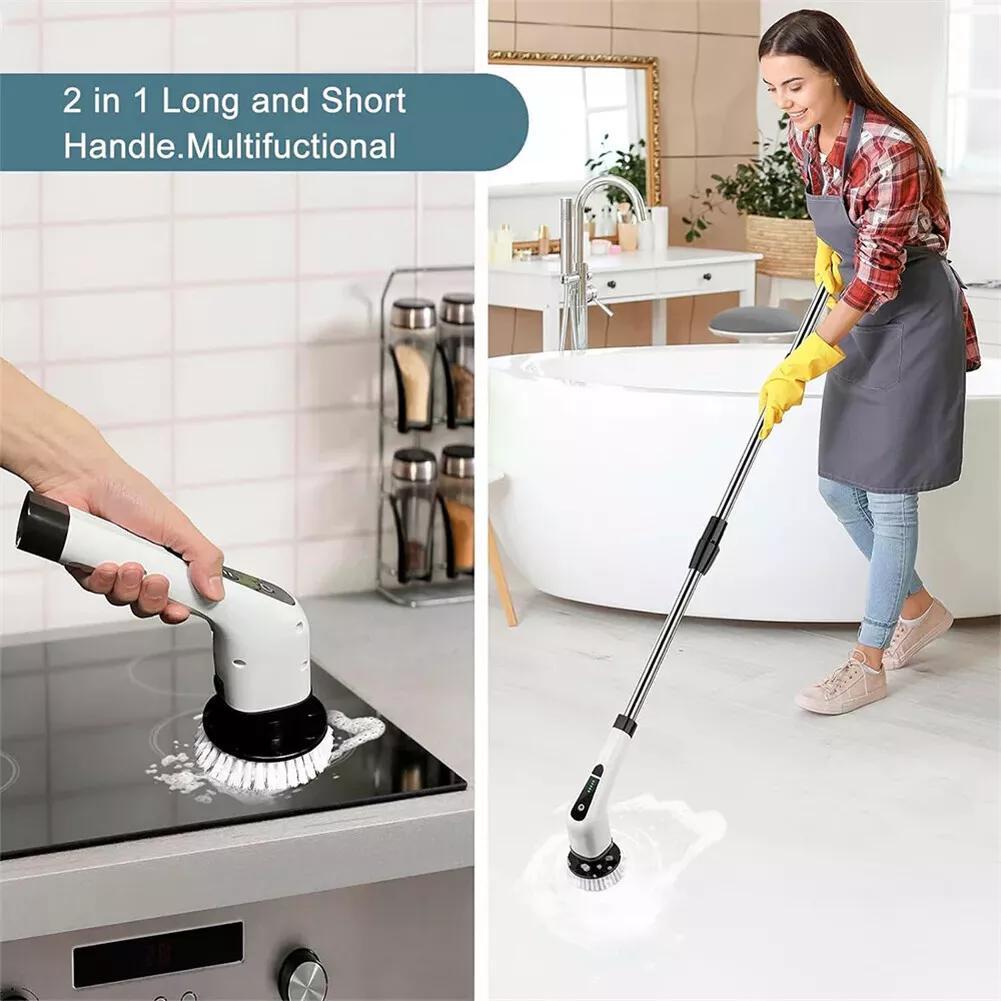 Electric Cleaning Brush with Rechargeable, Telescopic Handle - product gallery image 6