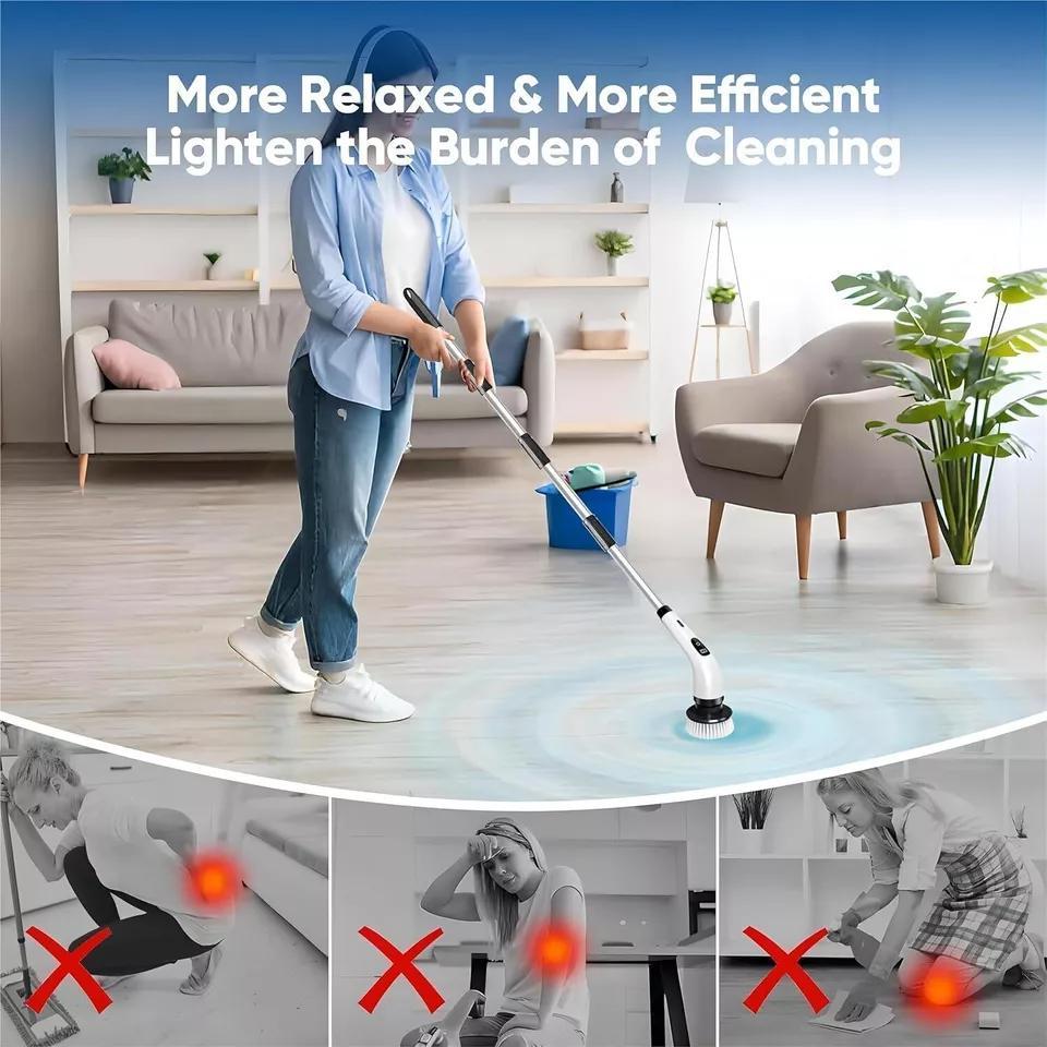 Electric Cleaning Brush with Rechargeable, Telescopic Handle - product gallery image 9