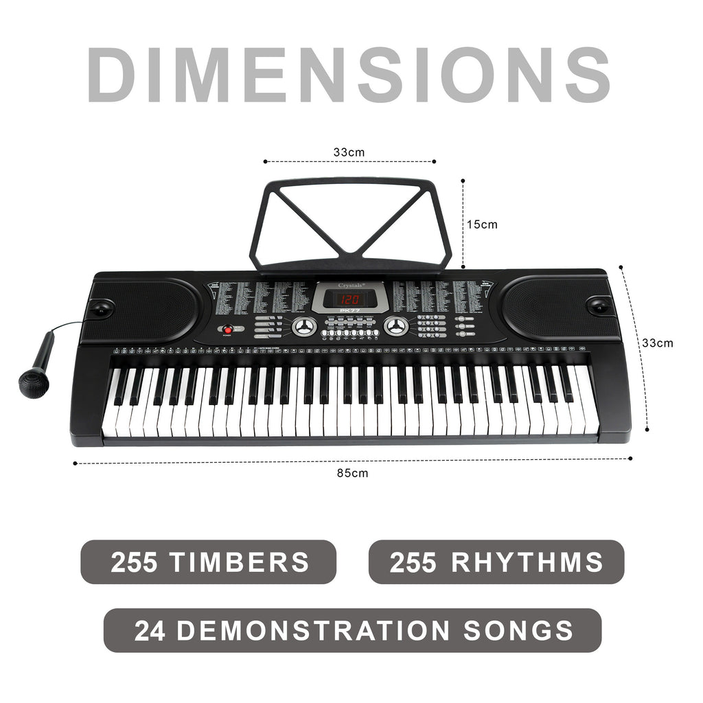 Electronic Keyboard with 61 Keys Piano Keyboard, 61-Key Teaching LCD Display Microphone - product gallery image 3