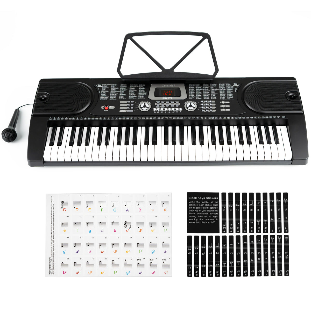 Electronic Keyboard with 61 Keys Piano Keyboard, 61-Key Teaching LCD Display Microphone - product gallery image 6