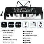 Electronic Keyboard with 61 Keys Piano Keyboard, 61-Key Teaching LCD Display Microphone - product gallery image 7