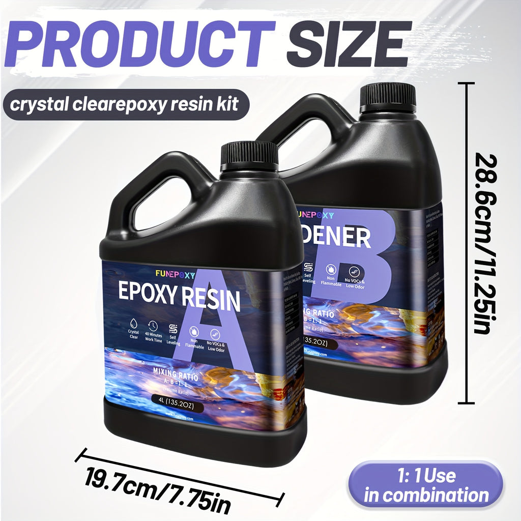 Epoxy Resin & Casting Supplie with Wood, 2 gallon ( 4L A + 4L B) - product gallery image 2