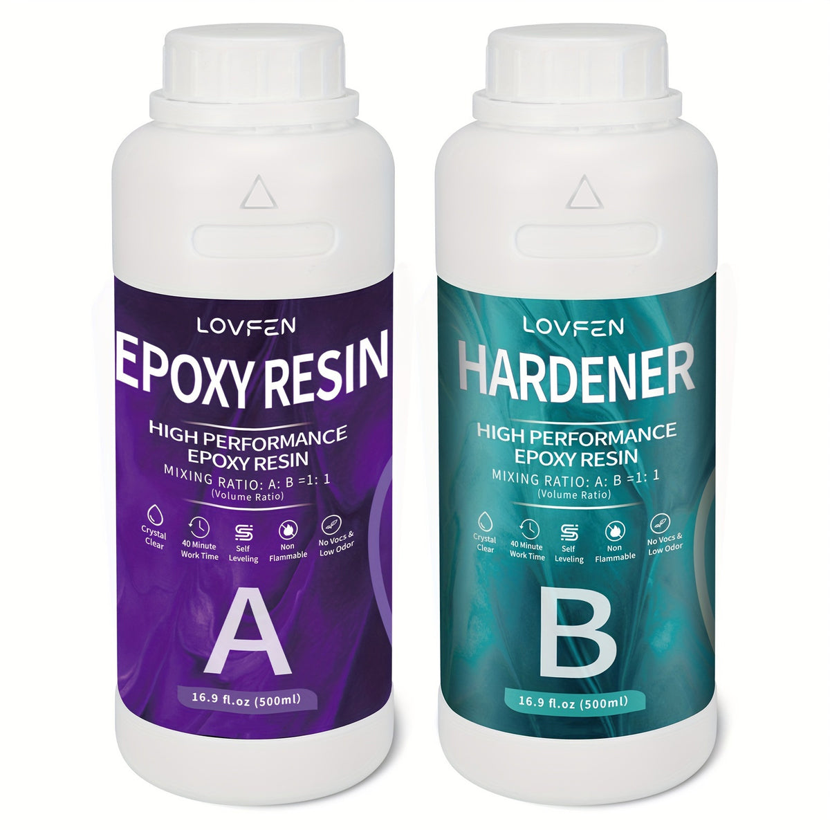 Epoxy Resin with 16oz, Wood, Crystal Clear Kit 1:1 Mix Ratio - Transparent option