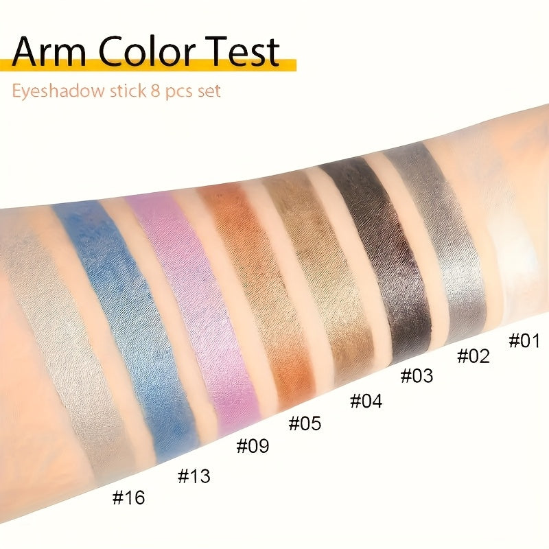 Eye Makeup with 8 Piece, Colourful Shimmer Eyeshadow Pen Piece Glitter - product gallery image 7