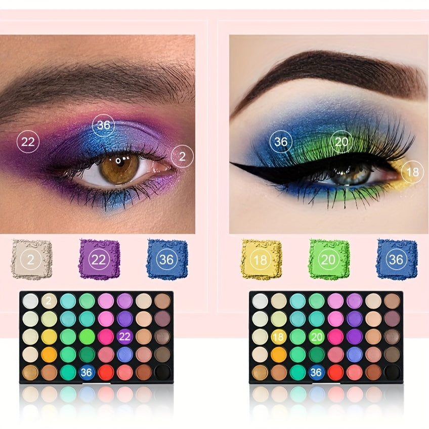 Eyeshadow Palette with Makeup Brushes Pearlescent Matte Multi-Colour - product gallery image 6