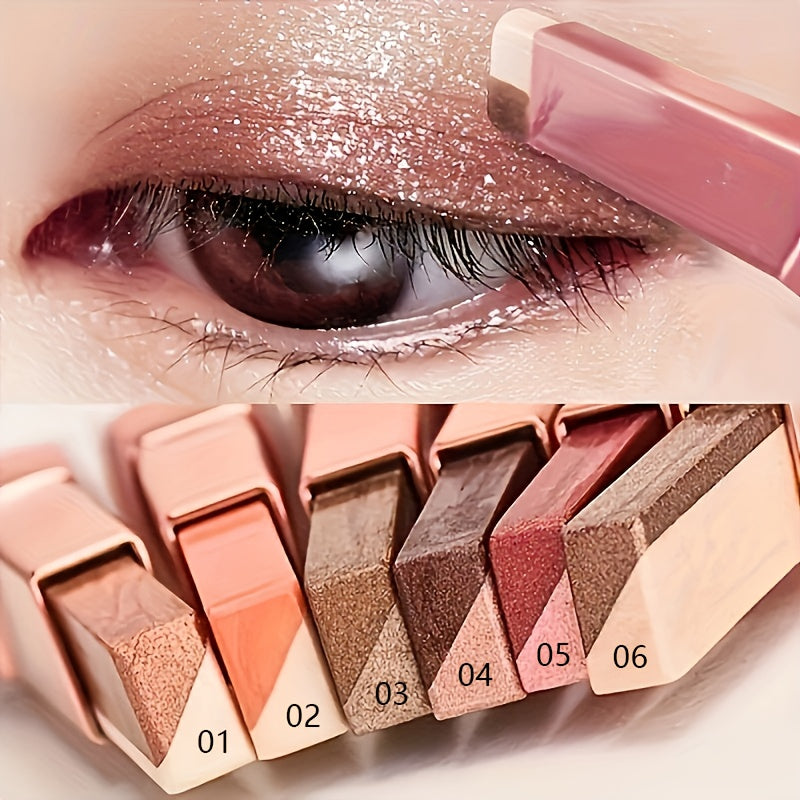 Eyeshadow with Waterproof, 6pcs Dual-Colour Stick Pearlescent Matte High - 6-Piece Eyeshadow Stick Set option