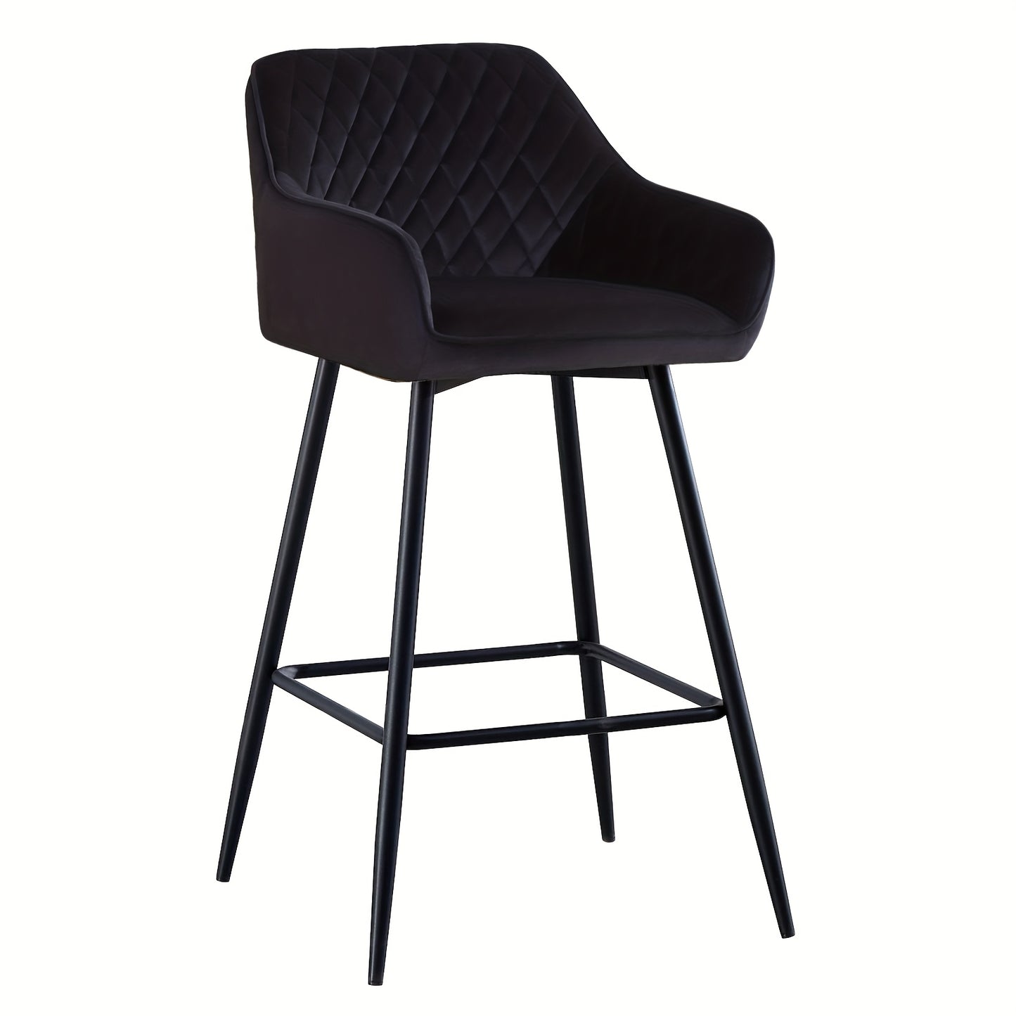 Velvet Bar Stools with Armrest & Backrest – Upholstered Breakfast Bar Chairs for Kitchen Counter Island Home Restaurant Set of 1 or 2