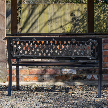 Keswick 2 Seater Outdoor Modern Lattice Design Metal Garden Patio Bench