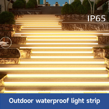 COB LED Strip Lights, 288leds/m Flexible Indoor Lighting Lamp, LED Ribbon Adhesive High Brightness, White Or Warm White for Kitchen, Garden, Home Room Decoration, IP65 with UK Power Plug And Switch