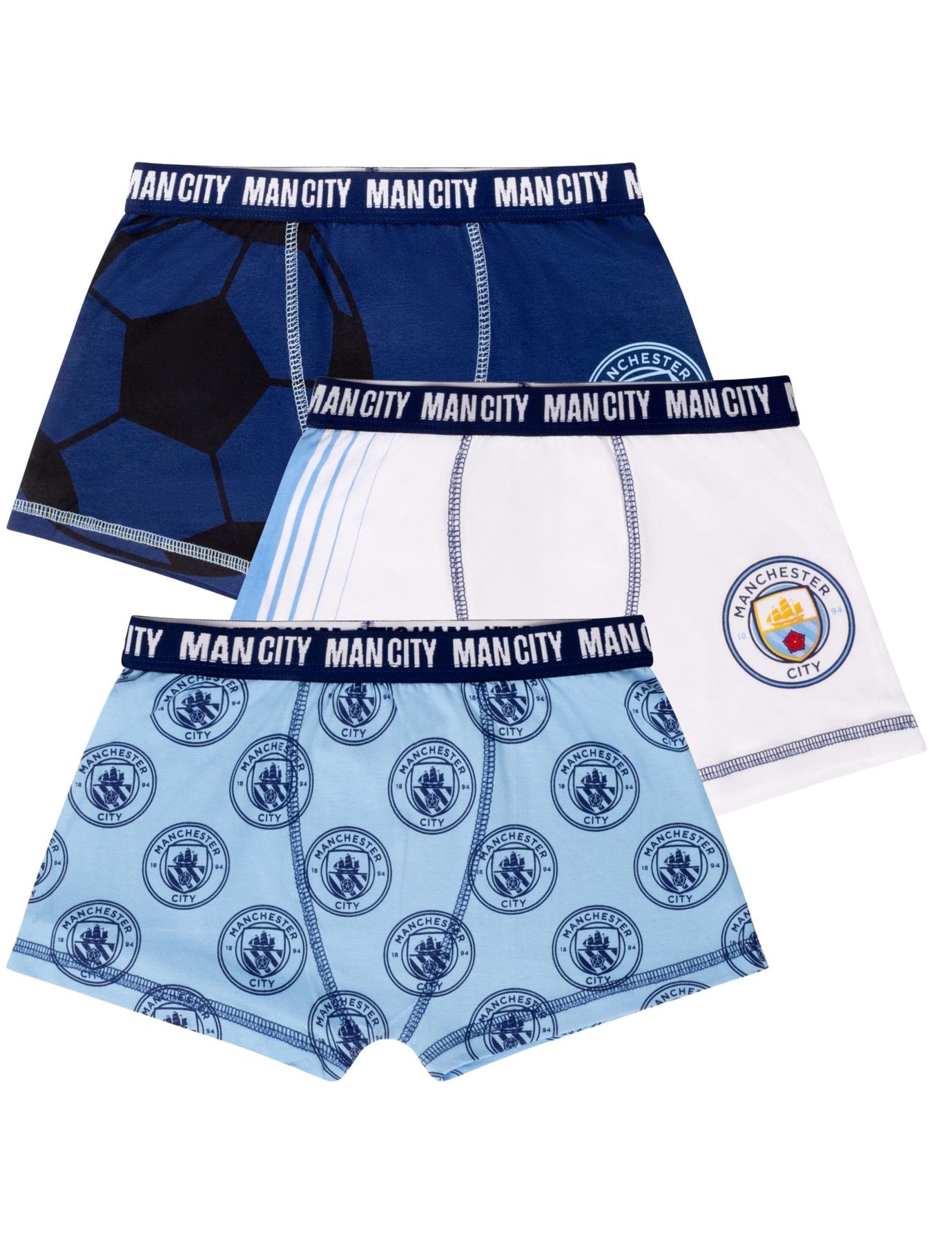 MANCHESTER CITY Boy'S 100% Cotton Briefs/Trunks 3 Pack